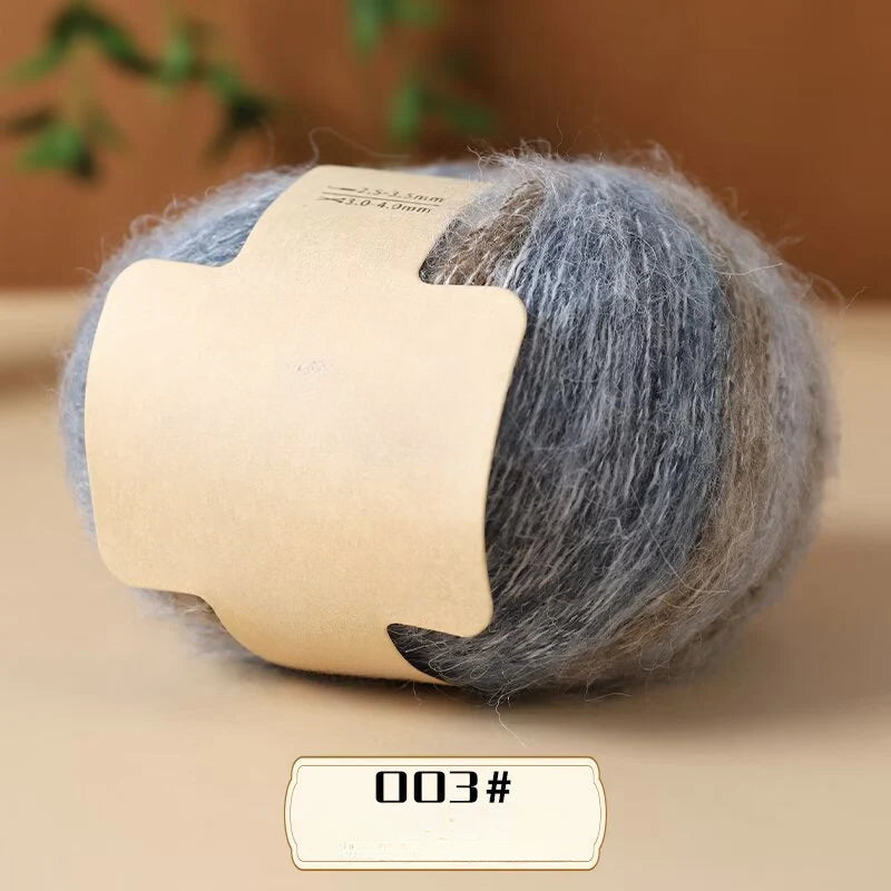 Colorful small cloud velvet segment dyed silk mohair worsted fine wool lace thread hand-woven sweater scarf shawl