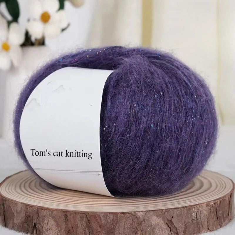 Star shallot with shiny silk wool 25g hand-woven medium and coarse wool knitting sweater jacket thread