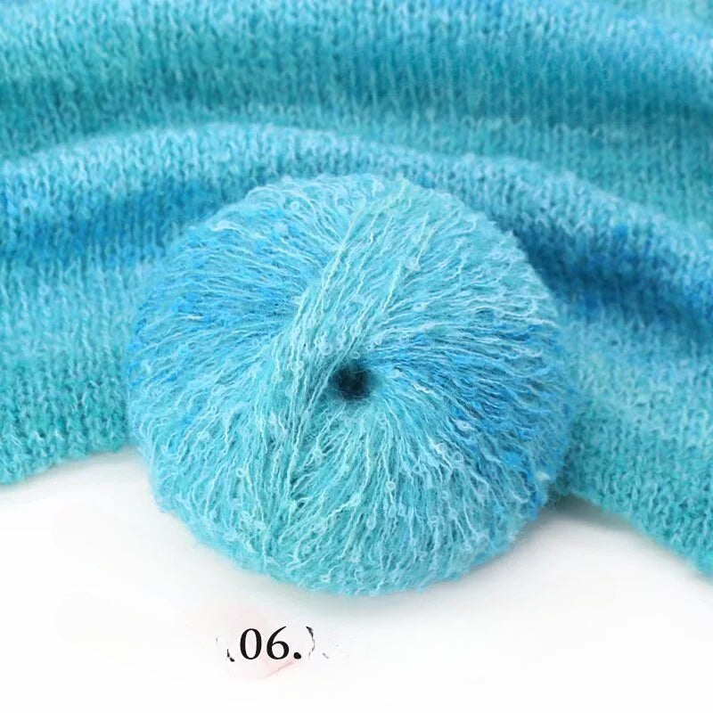 Hand-woven 50 grams of candy colored segment dyed wool