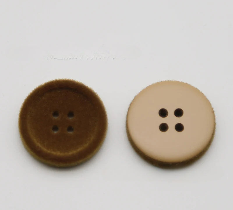 Resin four-eye button woolen coat trench coat sweater decoration button universal hand-sewn high-end flocking button