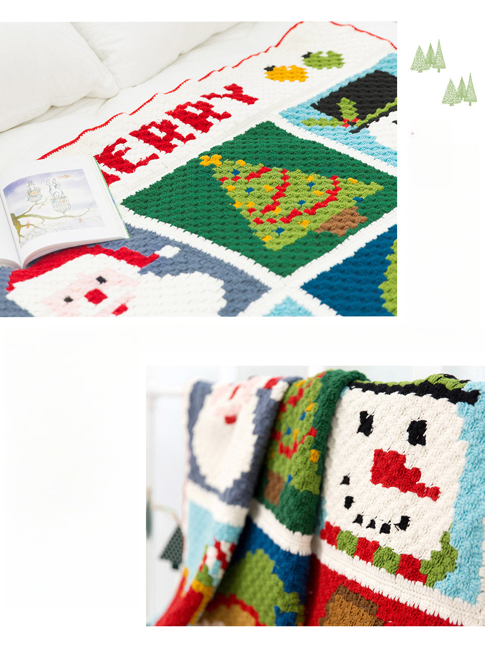 Knit handmade   Blanket     Christmas  Cotton thread  Special gift