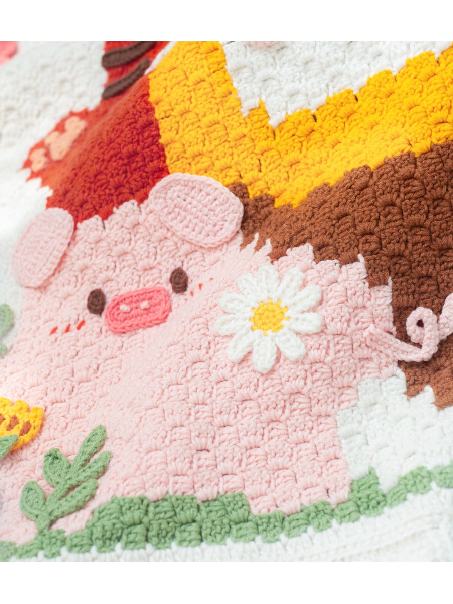 handmade   Blanket    Cotton thread   Special gift  zoo blanket  baby blanket  knit knitting  knit blanket