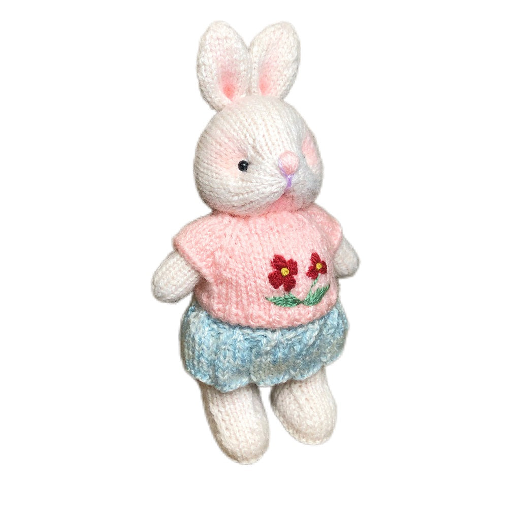 Handmade   Knitted Soft Toys Rabbit toy in Dress gift handmade toy