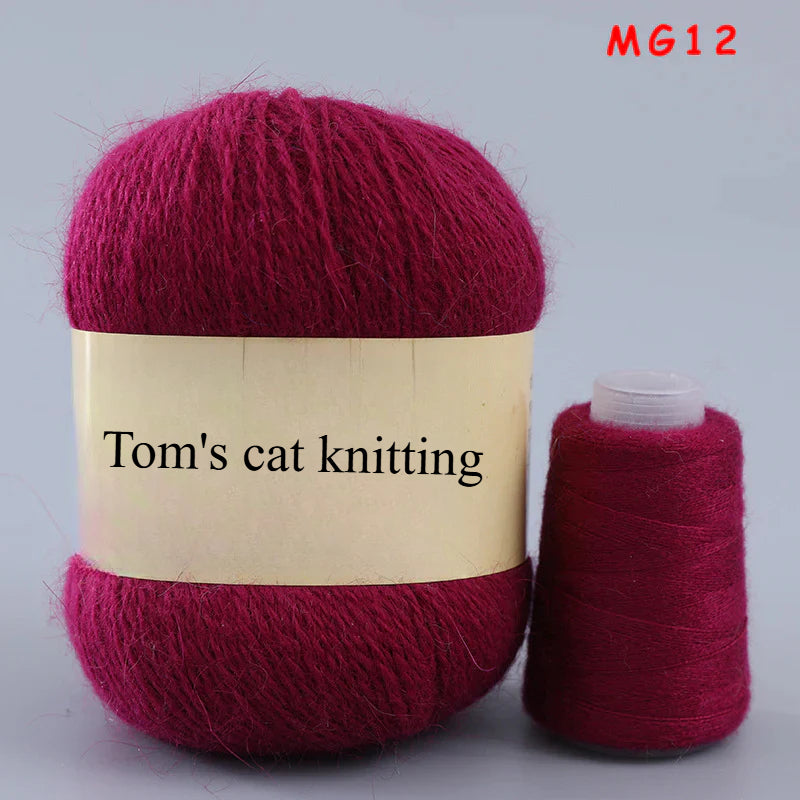 Long-haired mink fleece yarn,  13s/2 medium and thick hand-woven rabbit wool