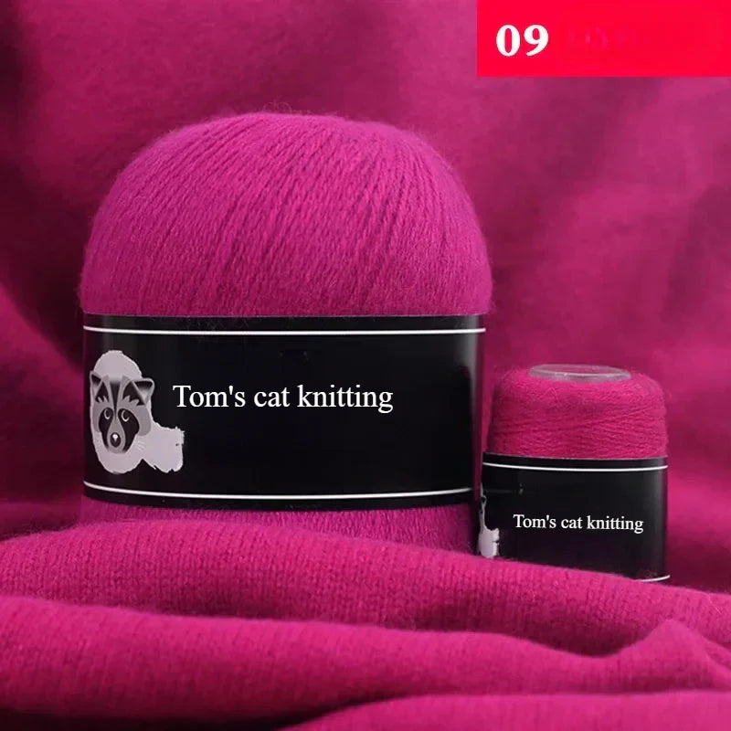 High-quality hand-woven mink thread 24/3 strands medium and thick wool with small shaft long hair mink knitting sweater scarf thread