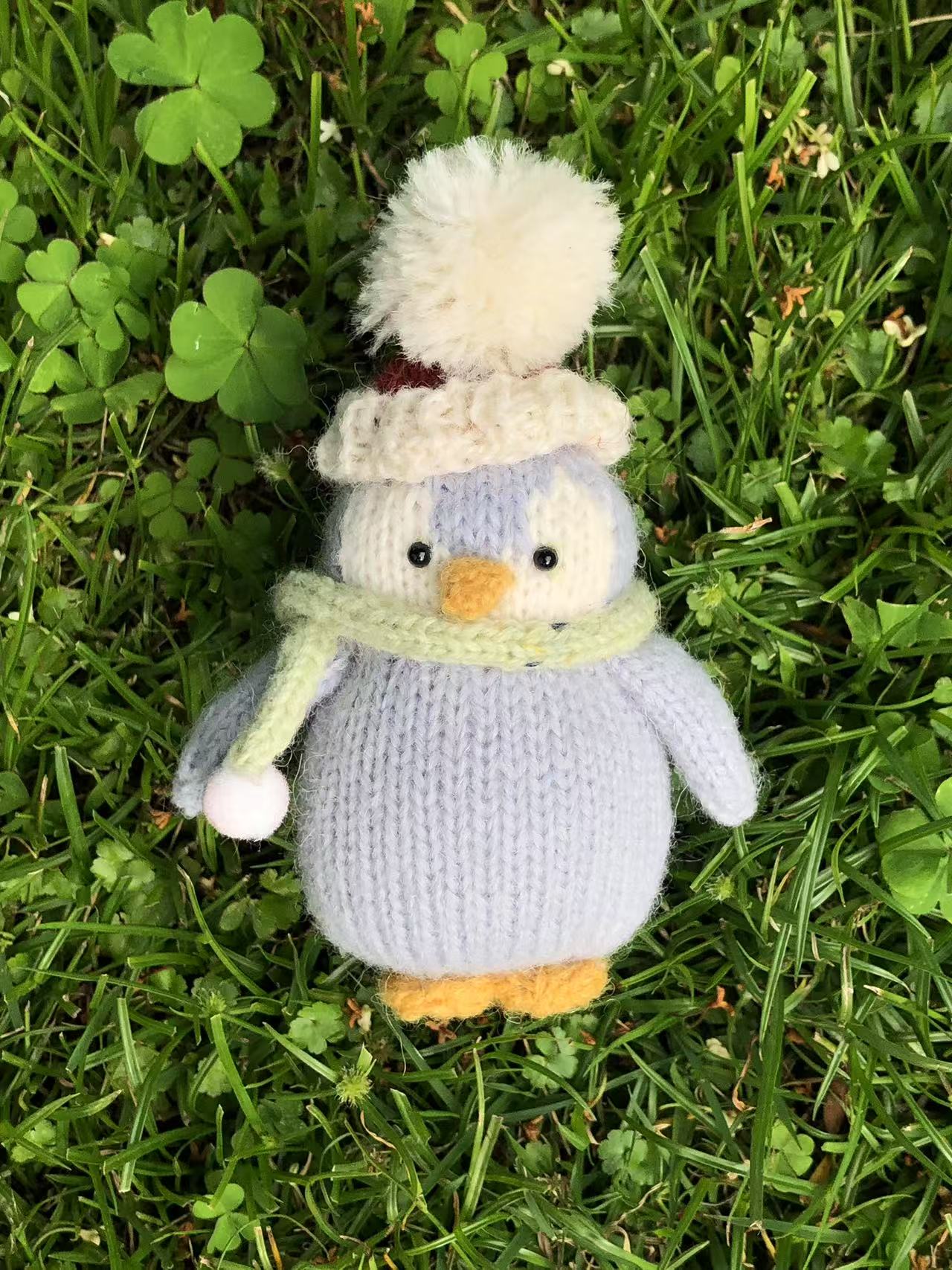 Handmade  knit  Soft  toys   Clothed Cute Penguin Stuffed Animal in Dress handmade toy