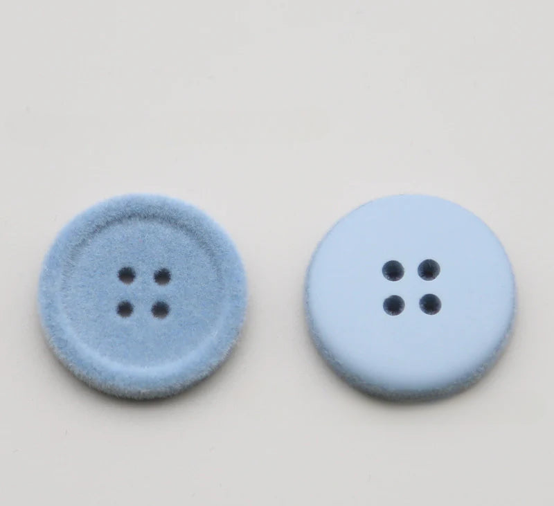 Resin four-eye button woolen coat trench coat sweater decoration button universal hand-sewn high-end flocking button
