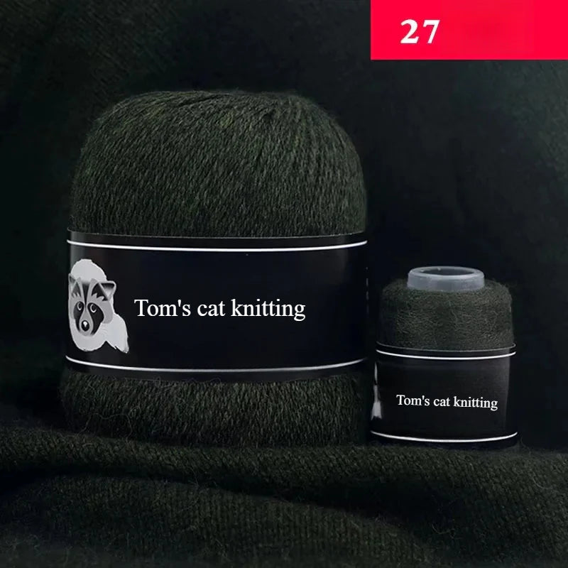 High-quality hand-woven mink thread 24/3 strands medium and thick wool with small shaft long hair mink knitting sweater scarf thread