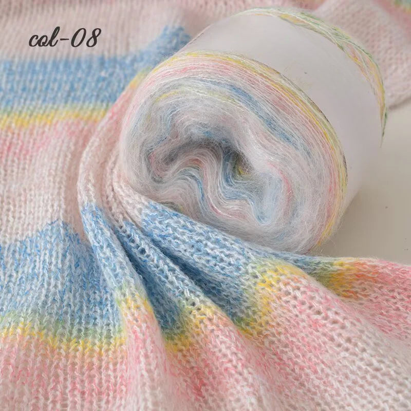 Long-section dyed mohair hand-woven sweater cake line DIY scarf line hand-woven sweater ball line