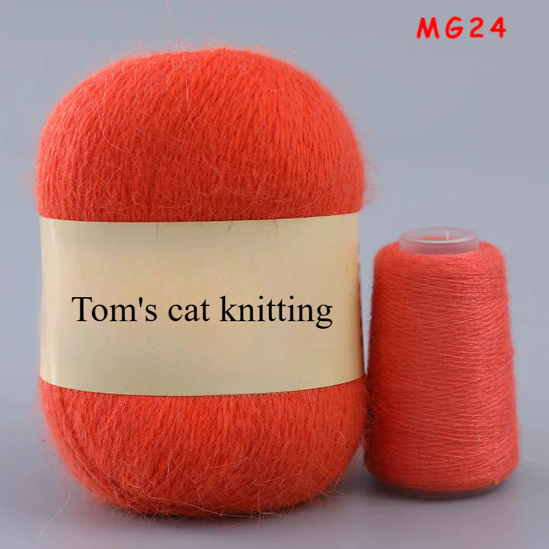 Long-haired mink fleece yarn,  13s/2 medium and thick hand-woven rabbit wool