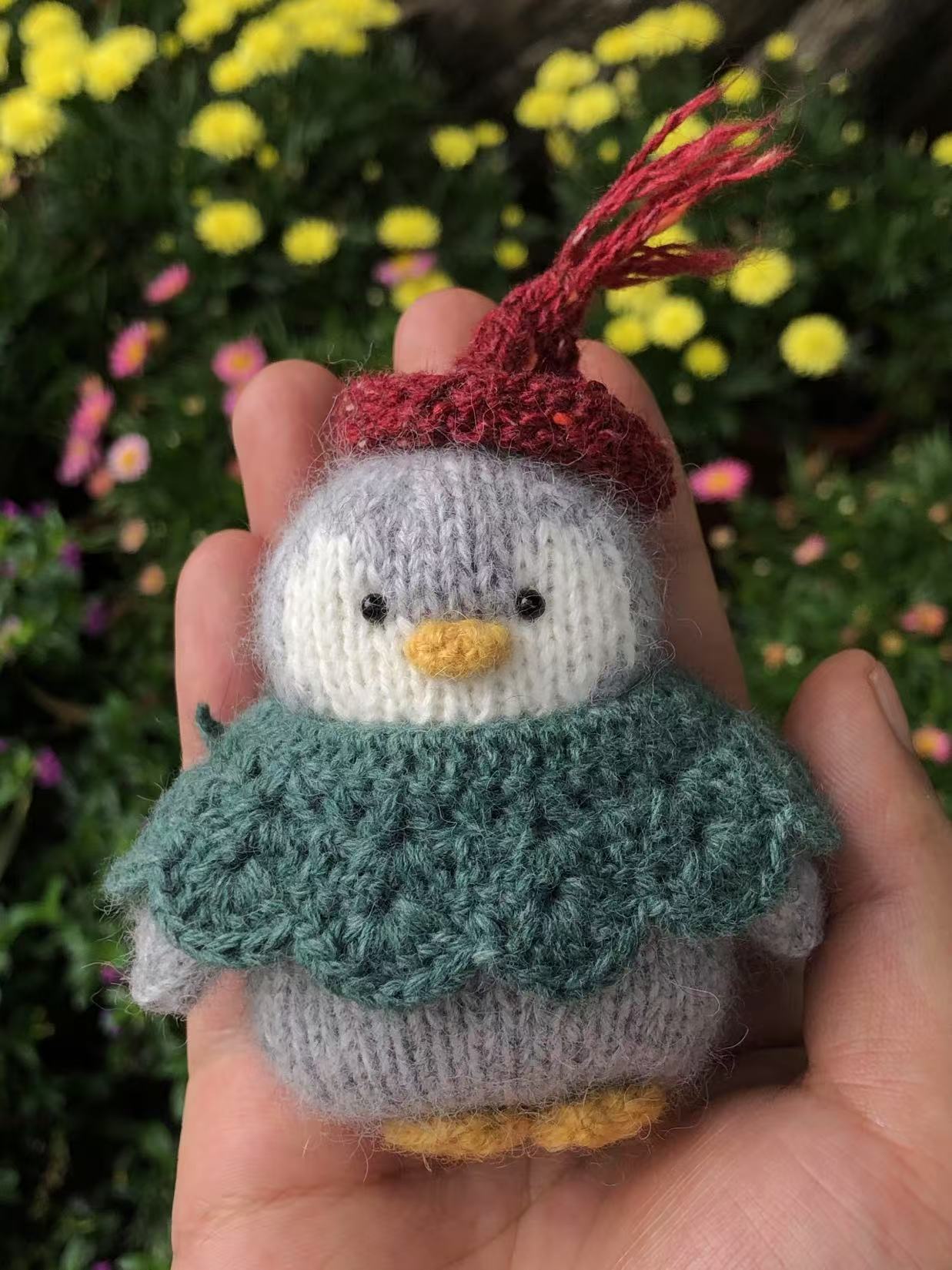 Handmade  knit  Soft  toys   Clothed Cute Penguin Stuffed Animal in Dress handmade toy