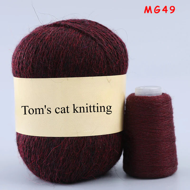 Long-haired mink fleece yarn,  13s/2 medium and thick hand-woven rabbit wool