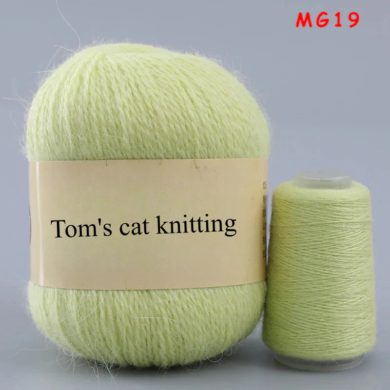 Long-haired mink fleece yarn,  13s/2 medium and thick hand-woven rabbit wool