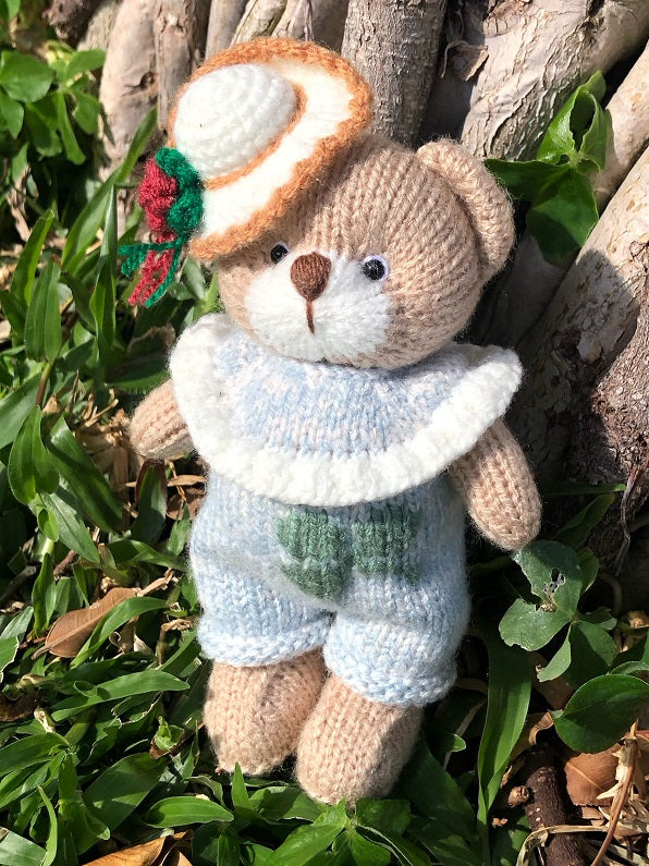 Handmade  knit  Soft  toys   Clothed Cute  bear Stuffed Animal in Dress handmade toy