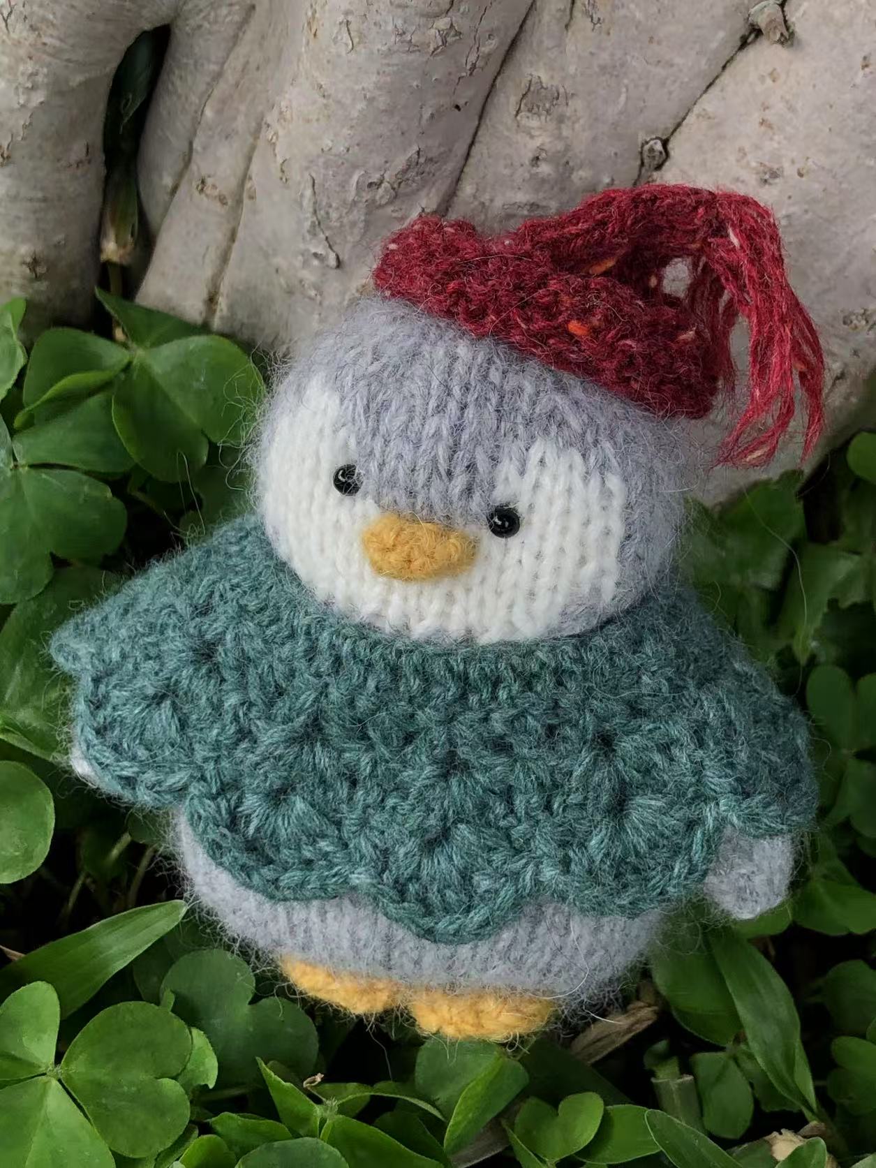 Handmade  knit  Soft  toys   Clothed Cute Penguin Stuffed Animal in Dress handmade toy