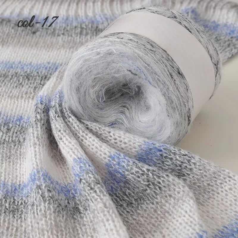 Long-section dyed mohair hand-woven sweater cake line DIY scarf line hand-woven sweater ball line