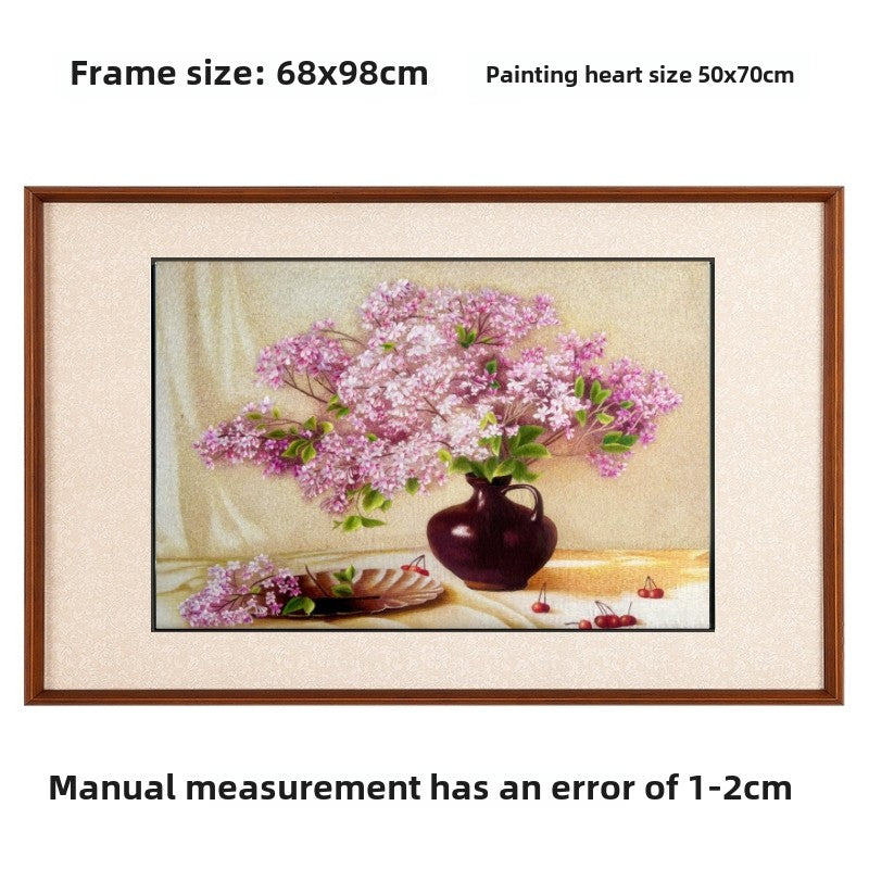 handmade art   flowers   full  Embroidery painting Lilac  Embroidery  artwork