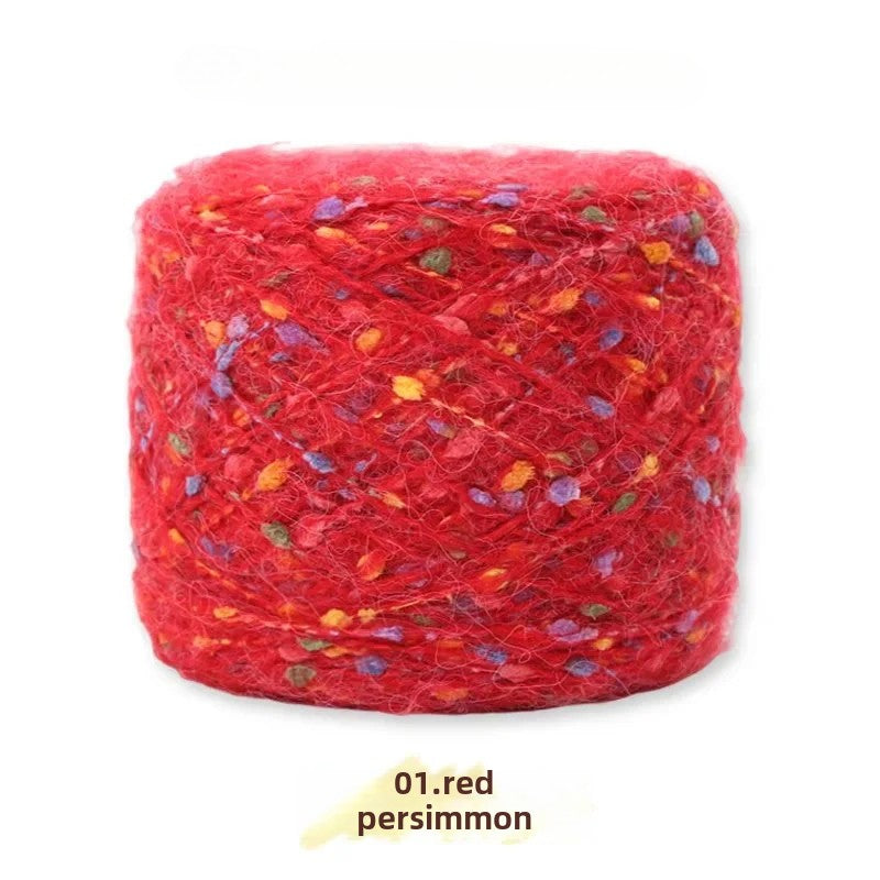Hand-woven rainbow candy mohair color large gram weight bean thread does not tie medium thick sweater thread doll material pack