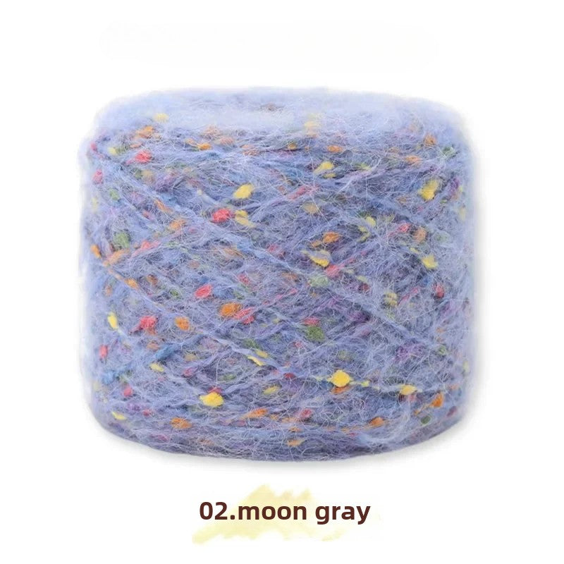Hand-woven rainbow candy mohair color large gram weight bean thread does not tie medium thick sweater thread doll material pack