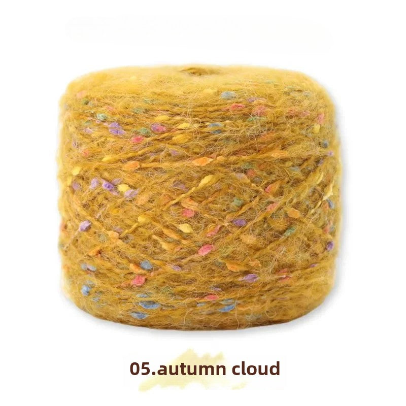 Hand-woven rainbow candy mohair color large gram weight bean thread does not tie medium thick sweater thread doll material pack