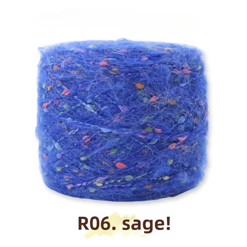 Hand-woven rainbow candy mohair color large gram weight bean thread does not tie medium thick sweater thread doll material pack