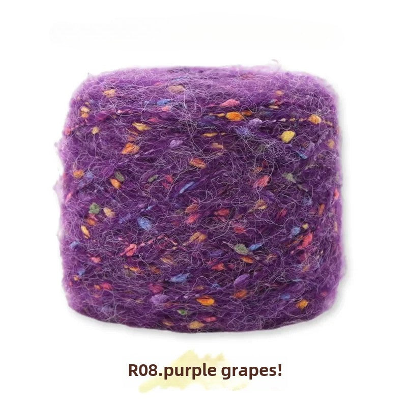 Hand-woven rainbow candy mohair color large gram weight bean thread does not tie medium thick sweater thread doll material pack