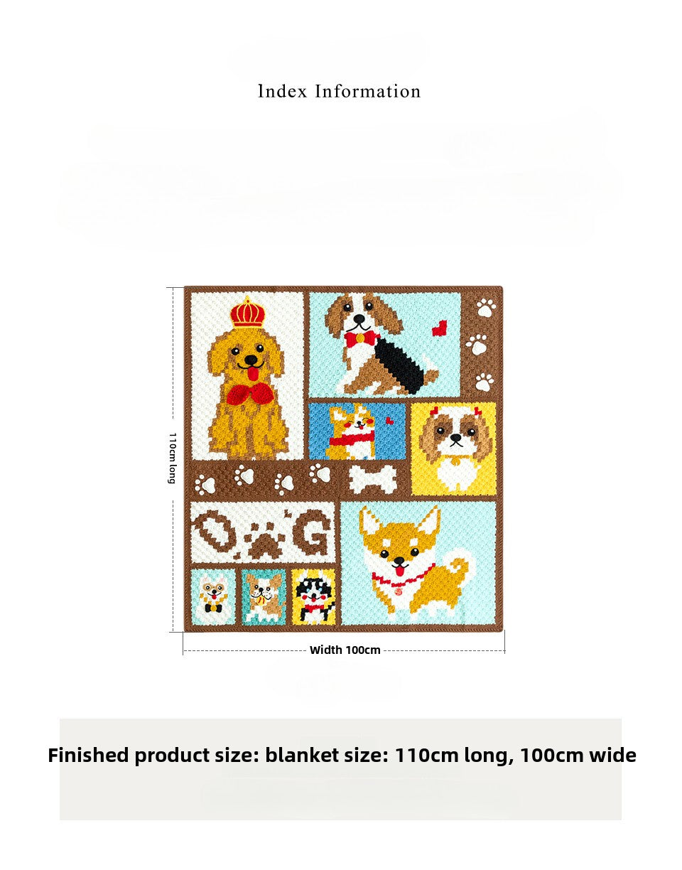 Knit handmade   Blanket      Cotton thread   Special gift  dogs cute