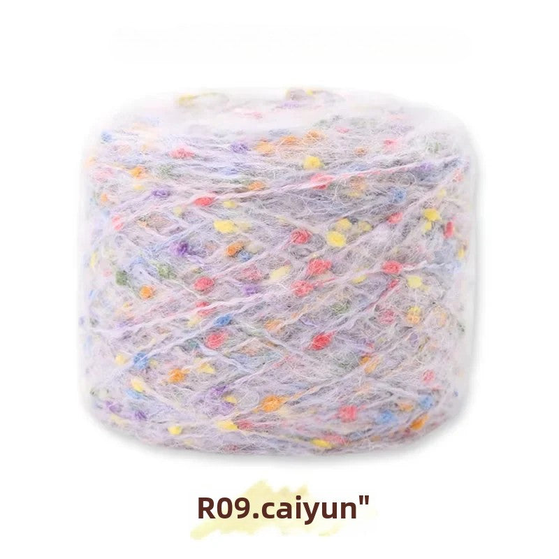 Hand-woven rainbow candy mohair color large gram weight bean thread does not tie medium thick sweater thread doll material pack