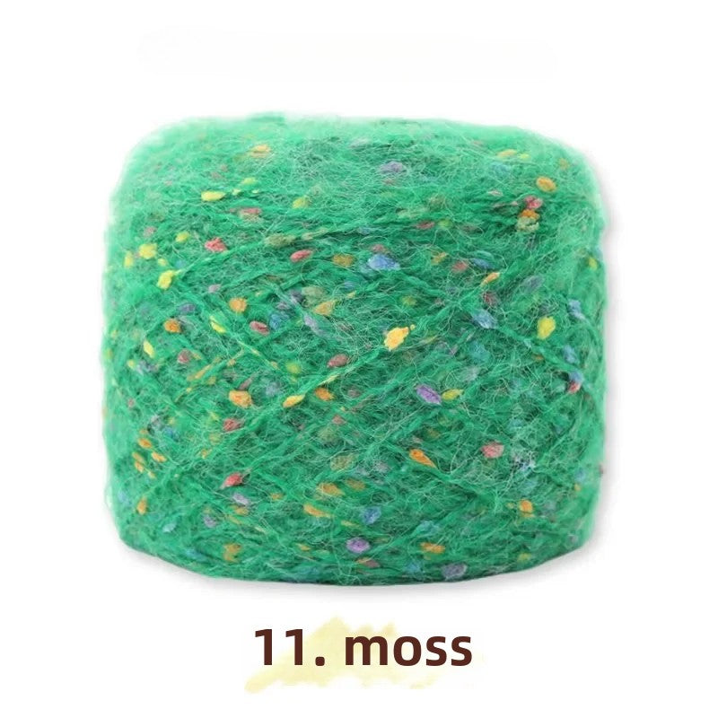 Hand-woven rainbow candy mohair color large gram weight bean thread does not tie medium thick sweater thread doll material pack