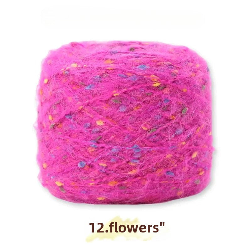 Hand-woven rainbow candy mohair color large gram weight bean thread does not tie medium thick sweater thread doll material pack