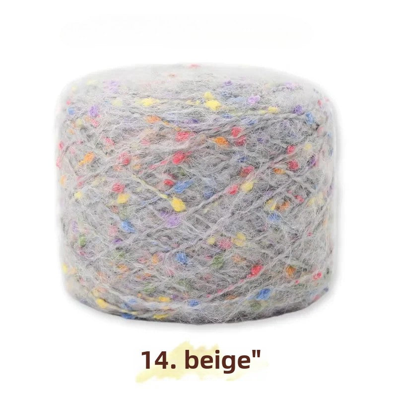 Hand-woven rainbow candy mohair color large gram weight bean thread does not tie medium thick sweater thread doll material pack