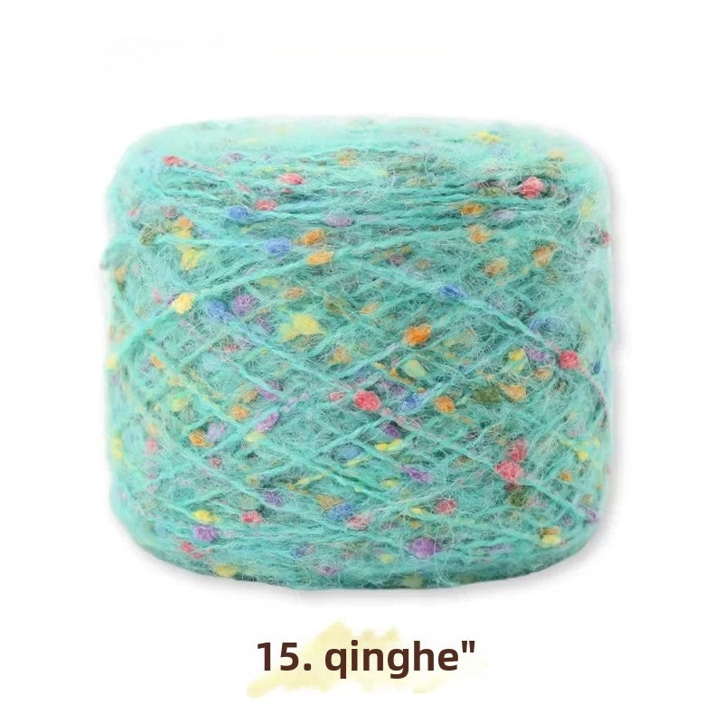 Hand-woven rainbow candy mohair color large gram weight bean thread does not tie medium thick sweater thread doll material pack