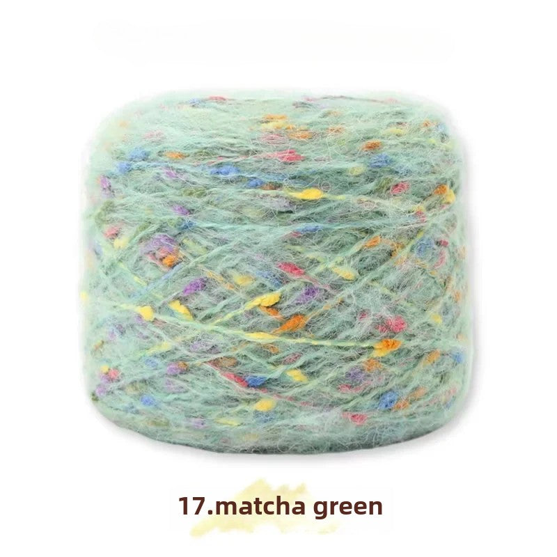 Hand-woven rainbow candy mohair color large gram weight bean thread does not tie medium thick sweater thread doll material pack