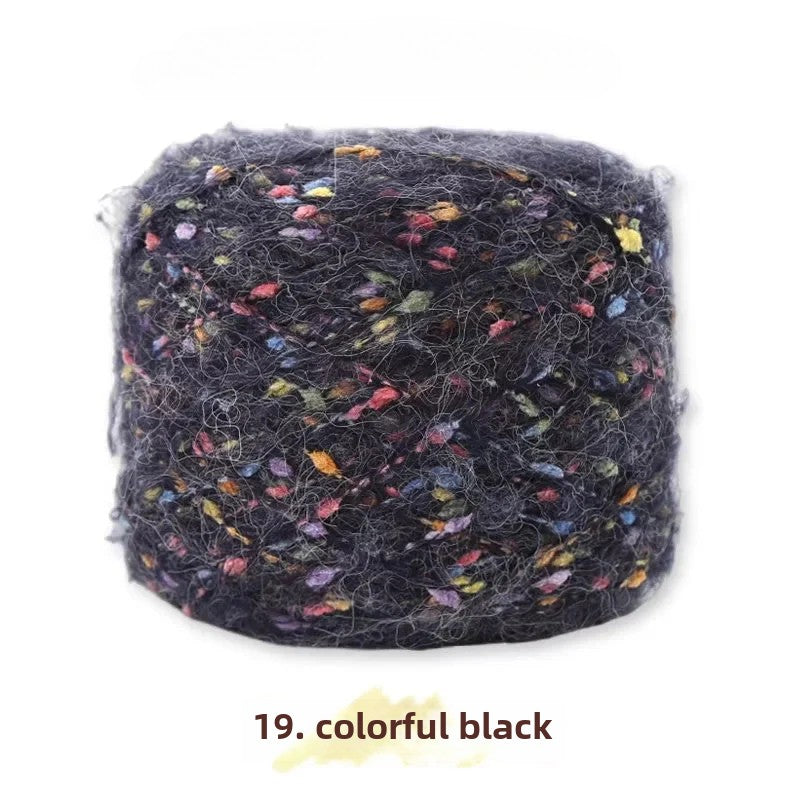 Hand-woven rainbow candy mohair color large gram weight bean thread does not tie medium thick sweater thread doll material pack