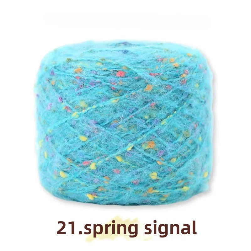 Hand-woven rainbow candy mohair color large gram weight bean thread does not tie medium thick sweater thread doll material pack