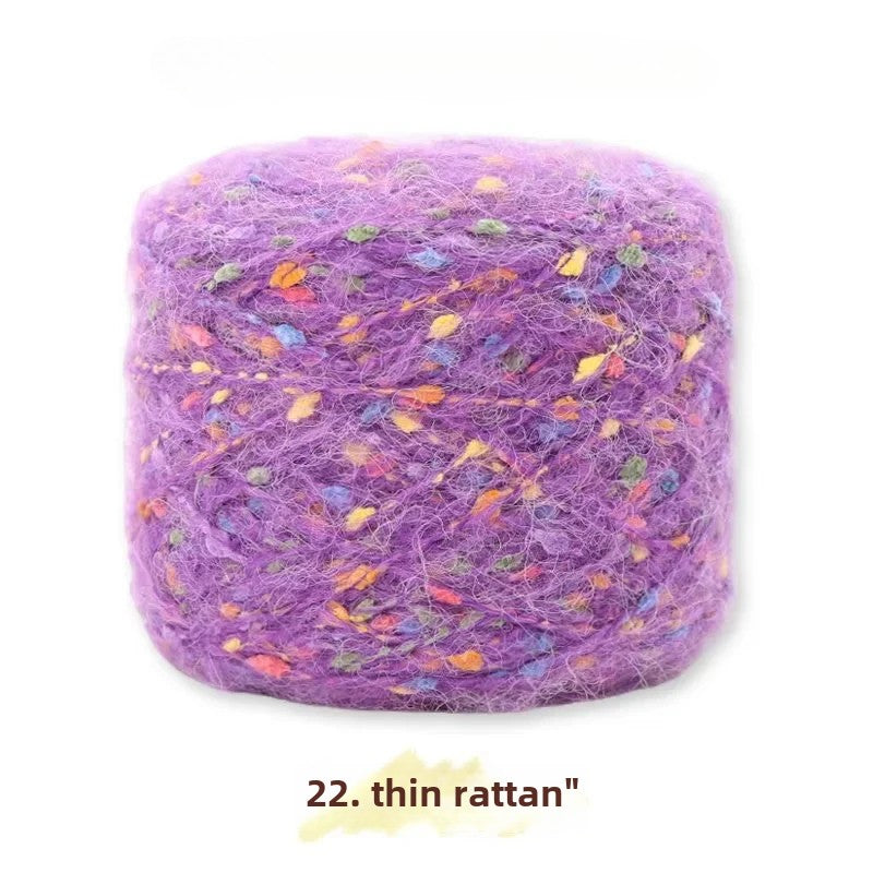 Hand-woven rainbow candy mohair color large gram weight bean thread does not tie medium thick sweater thread doll material pack