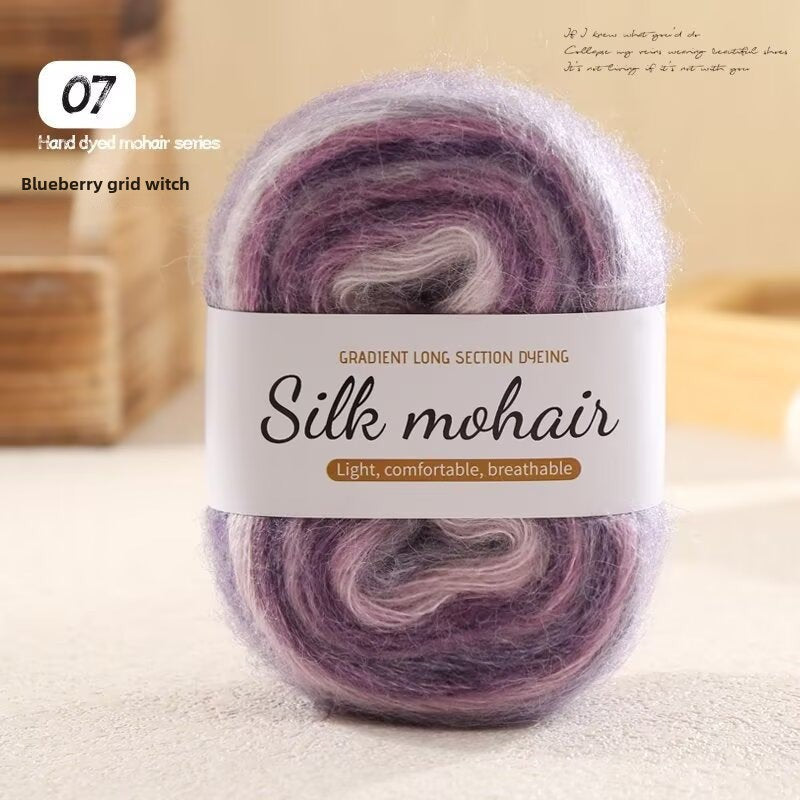 Hand dye gradual change mohair 50g soft wool ball hand woven DIY sweater scarf wool