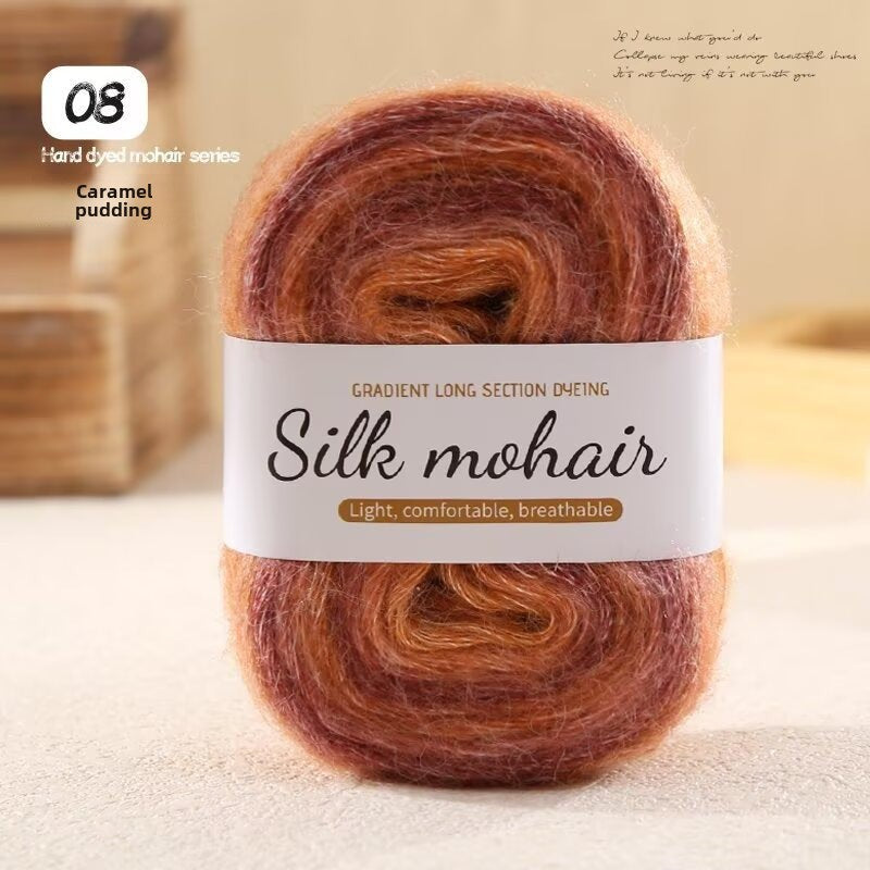 Hand dye gradual change mohair 50g soft wool ball hand woven DIY sweater scarf wool