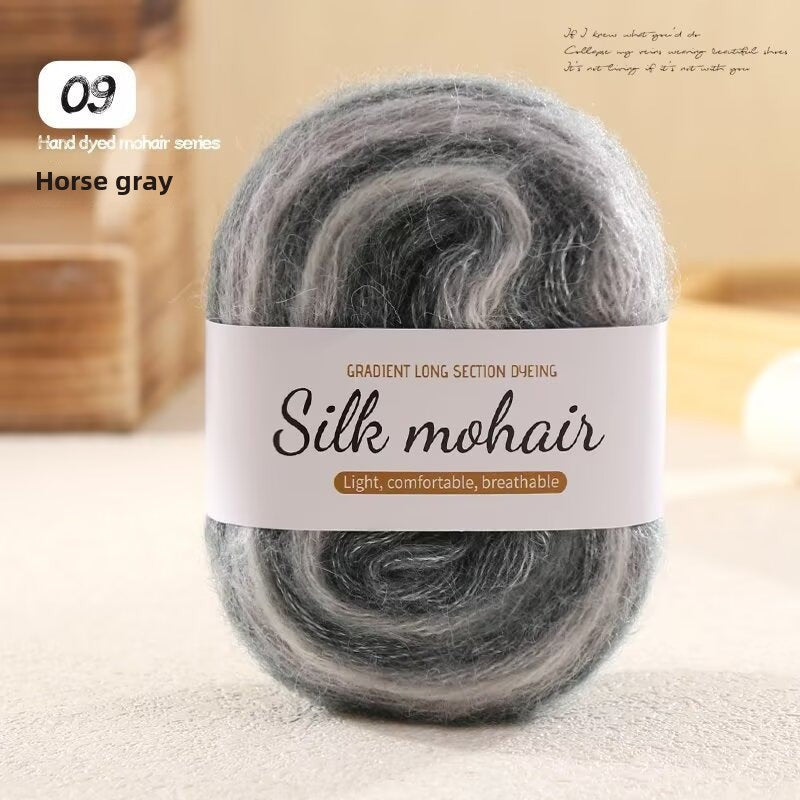 Hand dye gradual change mohair 50g soft wool ball hand woven DIY sweater scarf wool