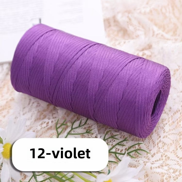 Mercerized cotton and linen ice silk thread flat belt ice silk DIY hook shoe hook summer hat hand-woven wool hand-woven wool