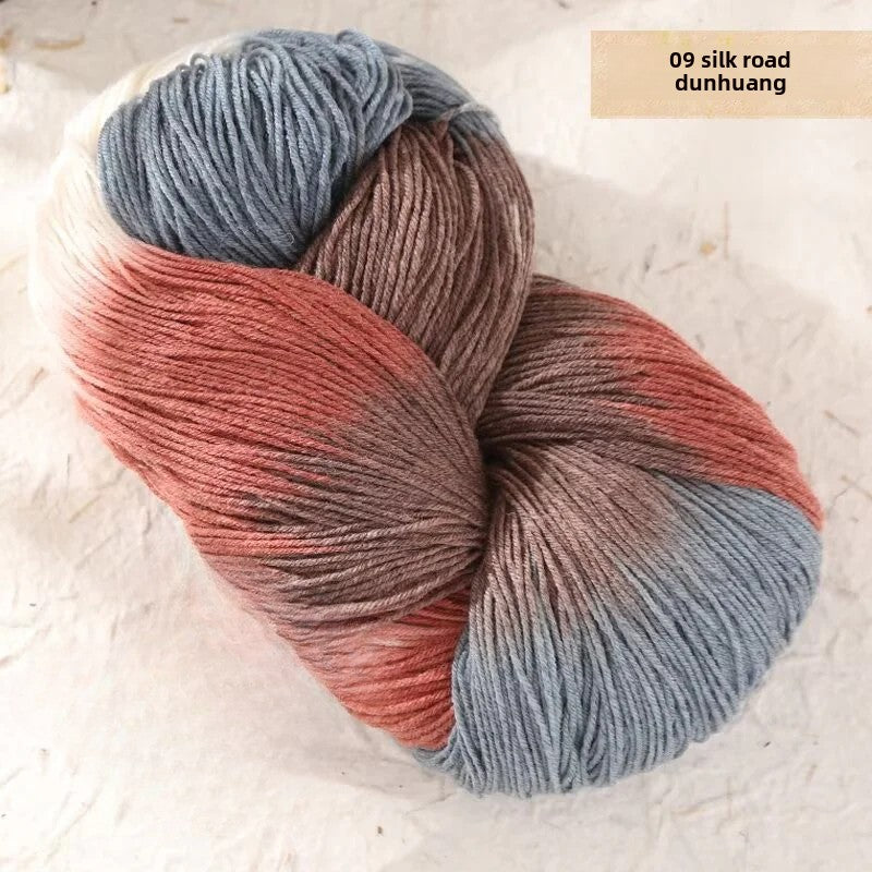 Hand dye gradual change wool line segment dye wool line segment dye gradual change scarf sweater hat hand woven thread
