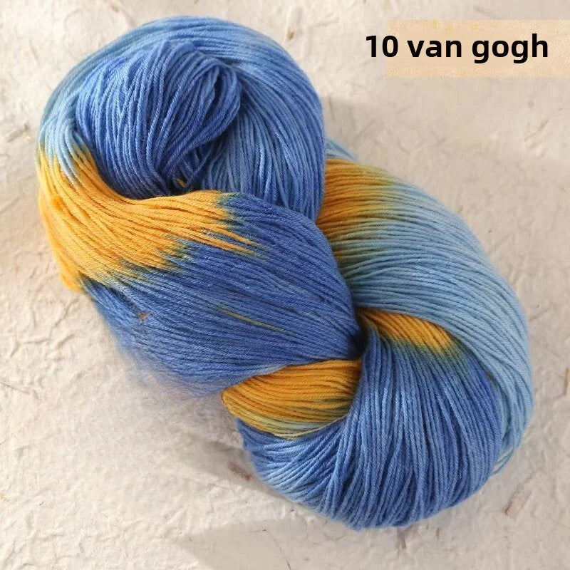Hand dye gradual change wool line segment dye wool line segment dye gradual change scarf sweater hat hand woven thread