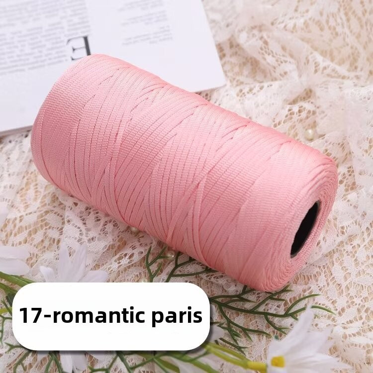 Mercerized cotton and linen ice silk thread flat belt ice silk DIY hook shoe hook summer hat hand-woven wool hand-woven wool