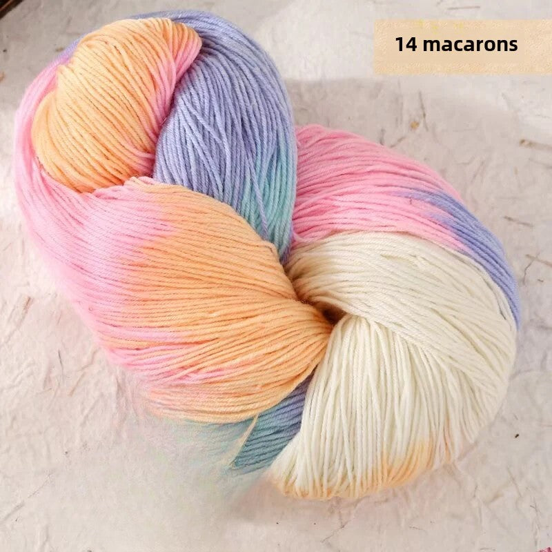 Hand dye gradual change wool line segment dye wool line segment dye gradual change scarf sweater hat hand woven thread