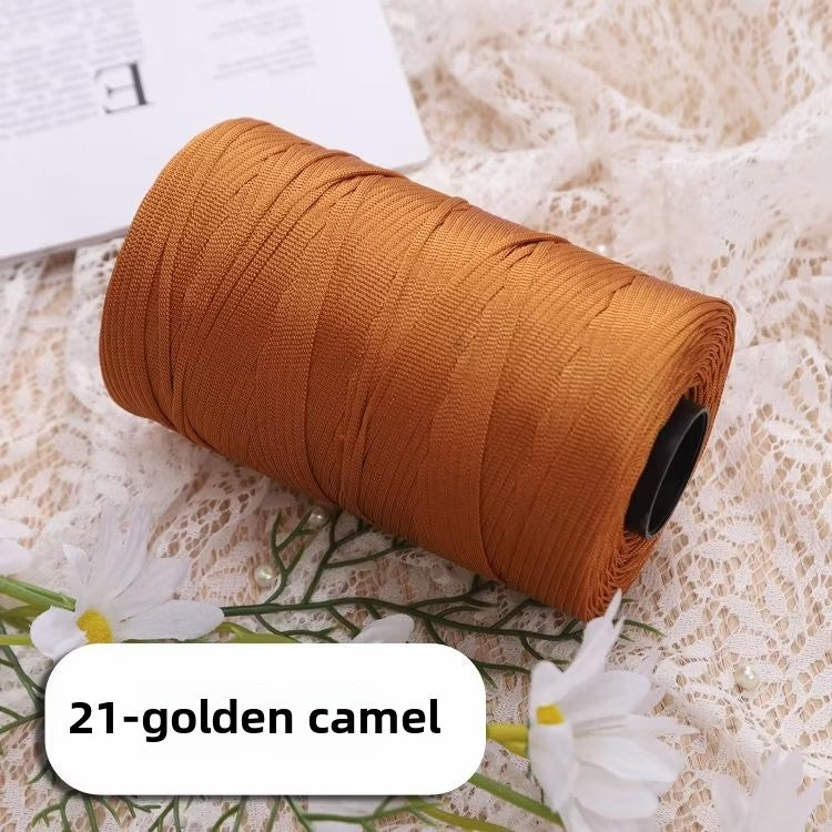 Mercerized cotton and linen ice silk thread flat belt ice silk DIY hook shoe hook summer hat hand-woven wool hand-woven wool