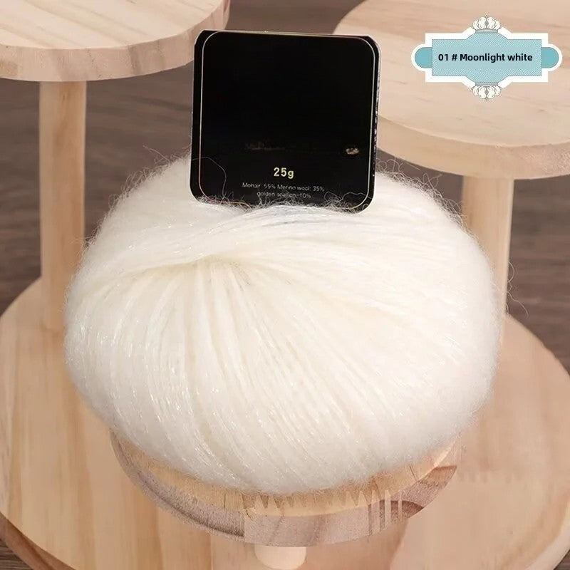 Gold onion glittering silk mohair new color colorful gold sprayed wool yarn medium thick wool ball hand-knitted sweater