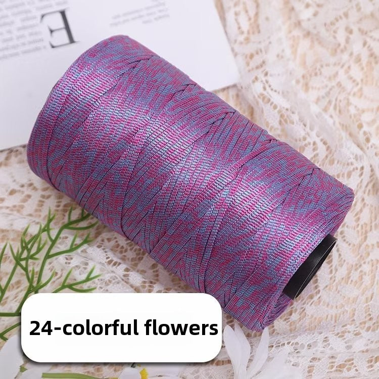 Mercerized cotton and linen ice silk thread flat belt ice silk DIY hook shoe hook summer hat hand-woven wool hand-woven wool