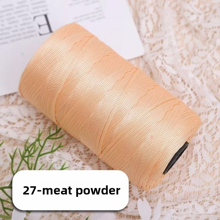 Mercerized cotton and linen ice silk thread flat belt ice silk DIY hook shoe hook summer hat hand-woven wool hand-woven wool