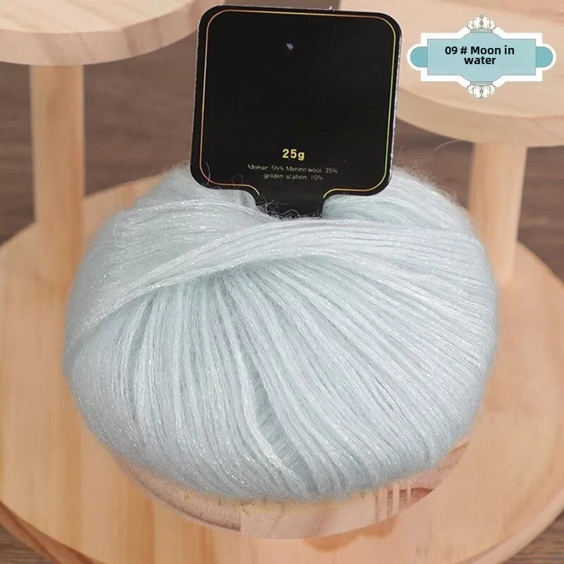 Gold onion glittering silk mohair new color colorful gold sprayed wool yarn medium thick wool ball hand-knitted sweater