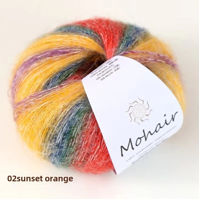Silk gradual change segment dyed  hand knitted 25g medium and fine candy thread knitting sweater doll super soft wool wool ball